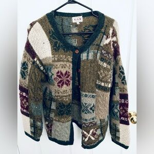 Women's Multicolor Patchwork Cardigan Sweater